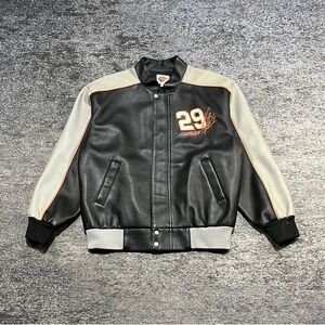 Kevin Harvick Goodwrench Leather Racing Jacket  Medium Black Gray Winners Circle